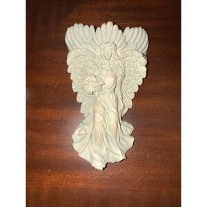 Archangel Wall Sculpture Shelf Sconce Beige Resin Angel Decor Small Wall